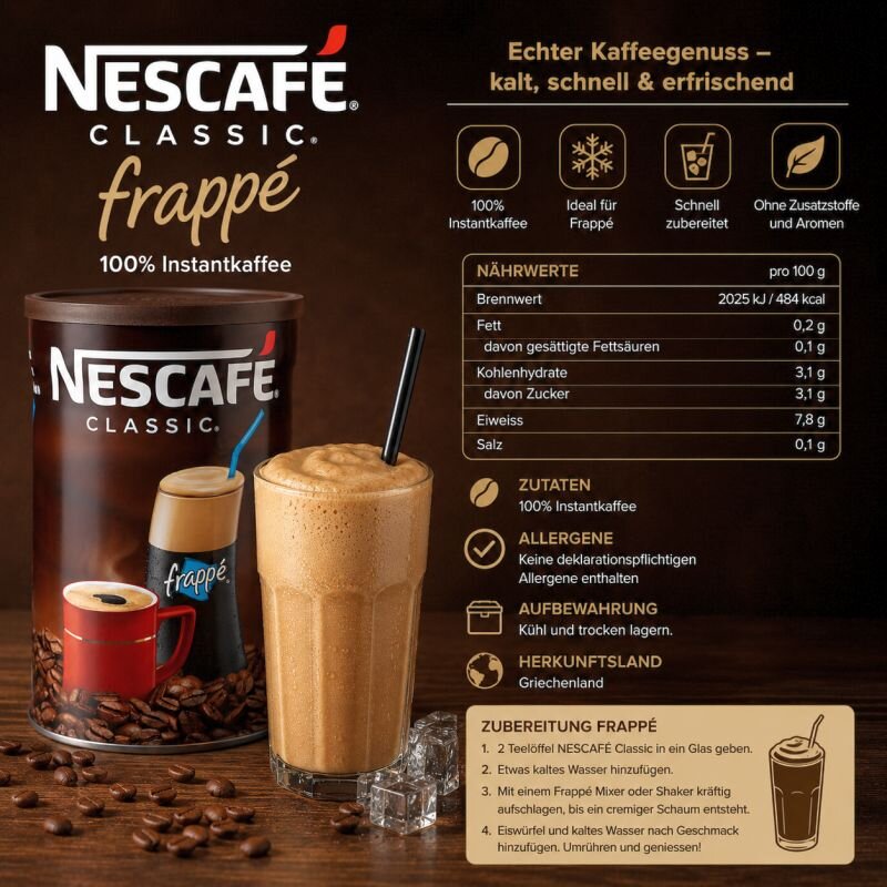 Nescafé Frappé Classic Instantkaffee 200 g