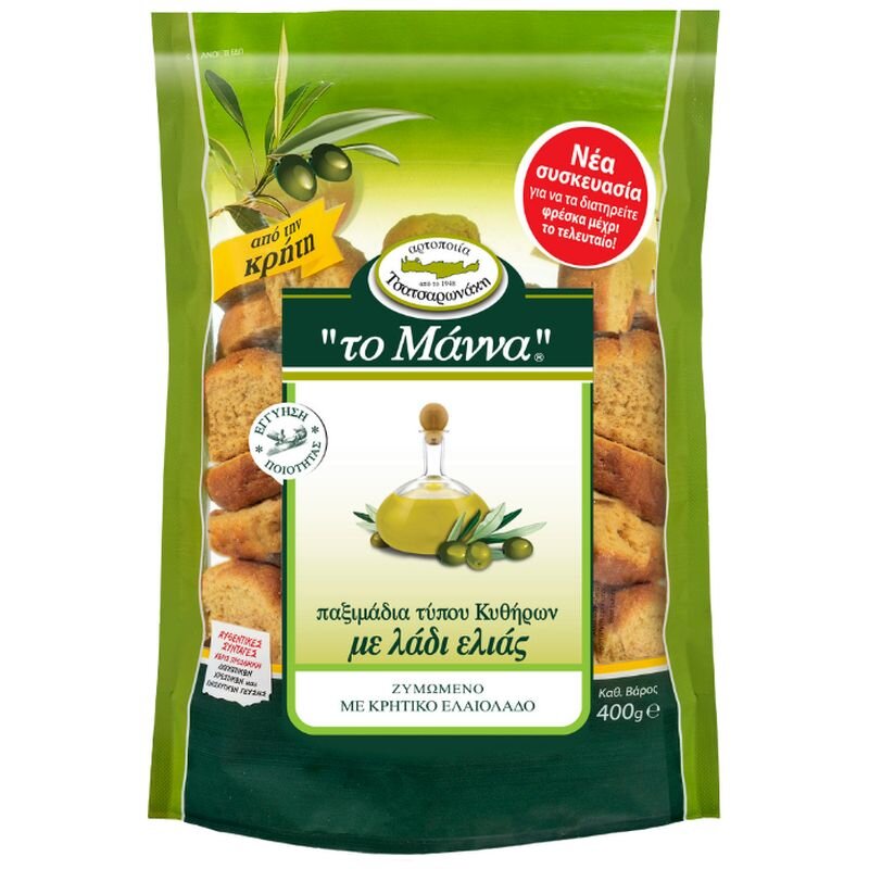 To Manna Paksimadi Zwieback mit Olivenöl 400 g