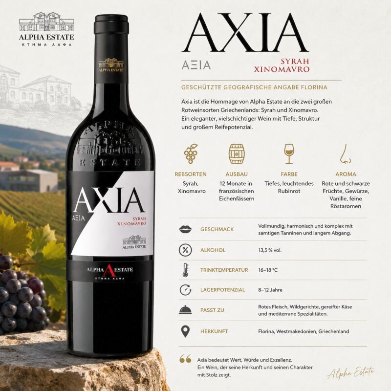 Alpha Estate Axia Syrah-Xinomavro Vin Rouge 75cl