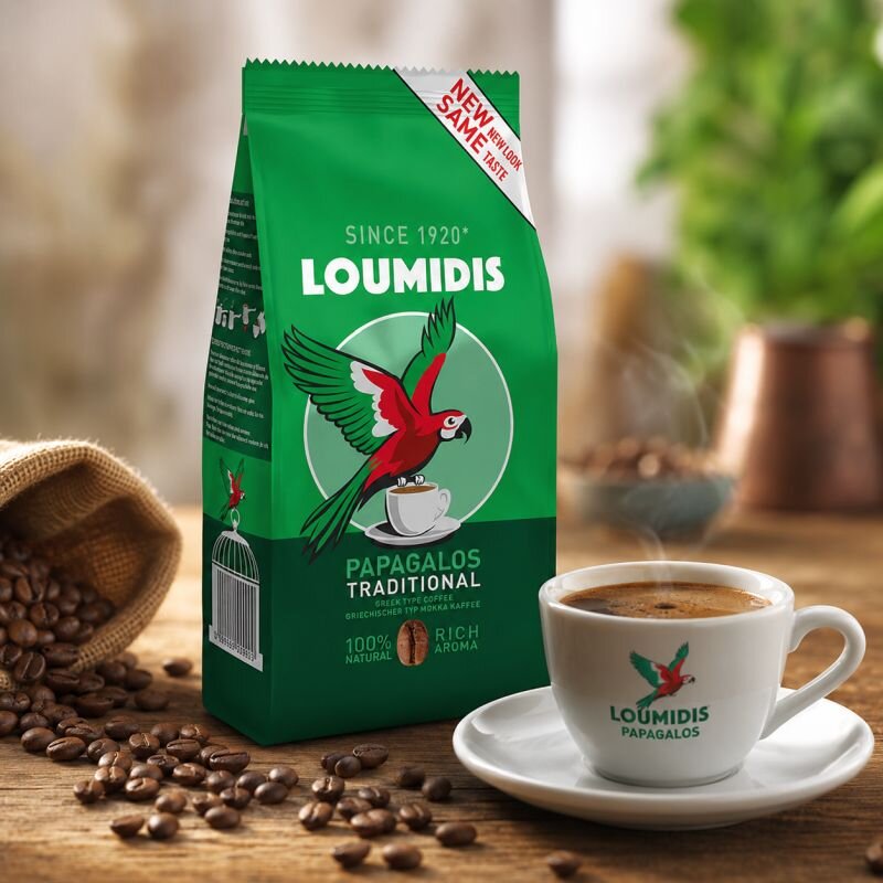 Loumidis Papagalos Griechischer Mokka Kaffee 490 g