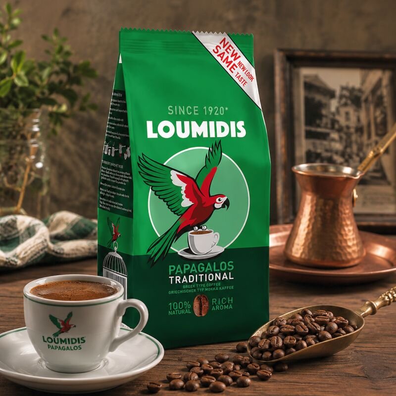 Loumidis Papagalos Griechischer Mokka Kaffee 490 g