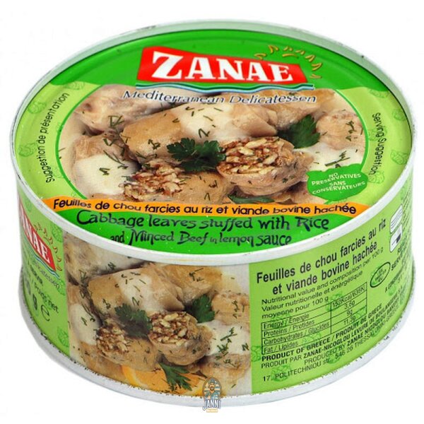 Zanae Laxanodolmades  Kohlblätter gefüllt mit Reis und gehacktem Rindfleisch 280g
