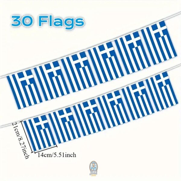 Guirlande de drapeaux grecs 30 pièces 10 mètres