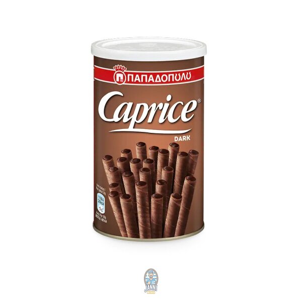 Papadopoulos Caprice Dark Waffelröllchen mit Zartbitterschokolade 250g