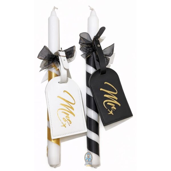 Bougies de Pâques grecques faites main 2 pièces Lampada Mr. et Mrs. 29cm – Unique