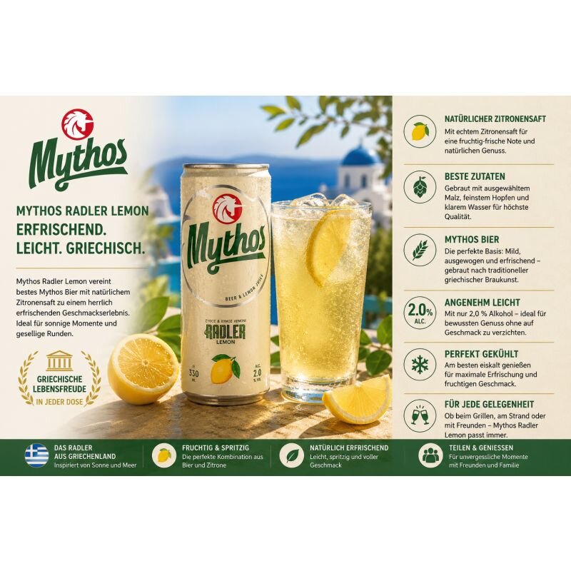 Mythos Radler Birra & Succo di Limone 330ml