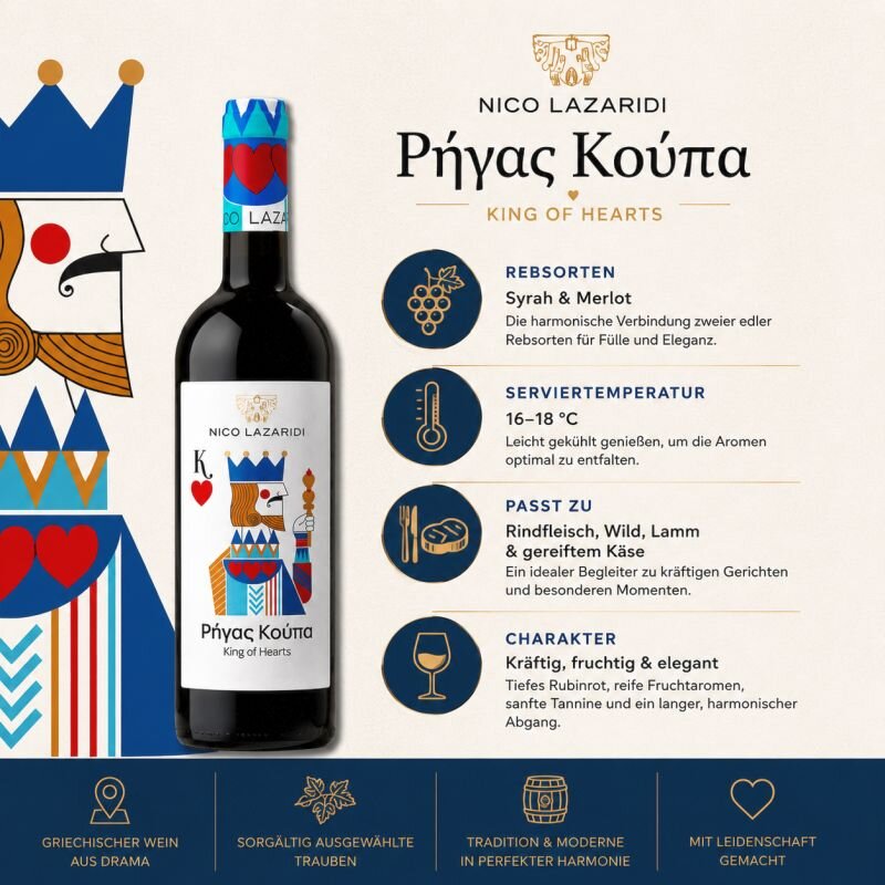 Nico Lazaridi Rigas Koupa King of Hearts Rotwein 75 cl