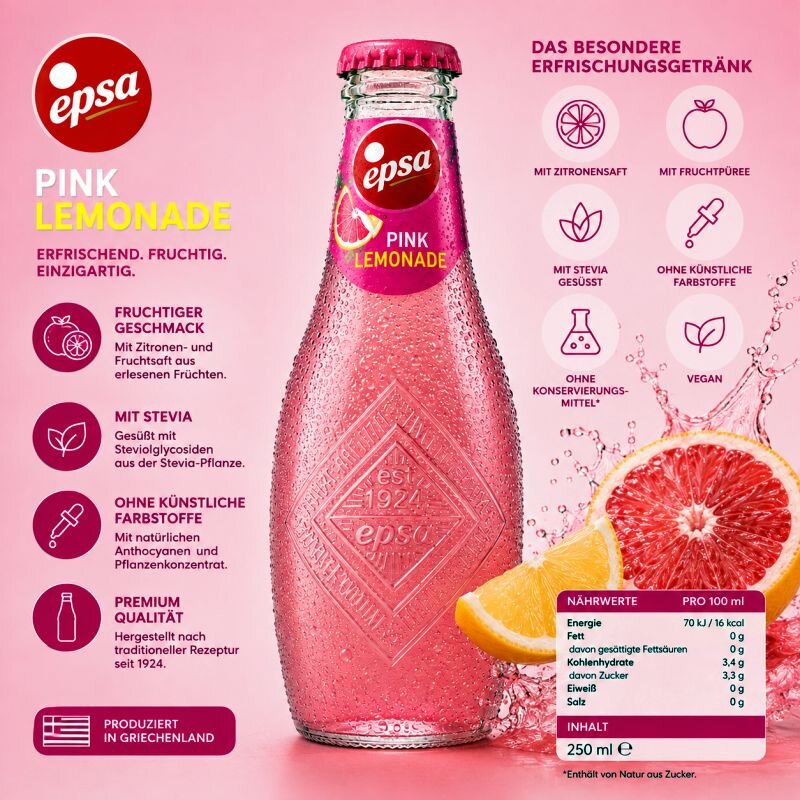 EPSA Pink Lemonade 232 ml